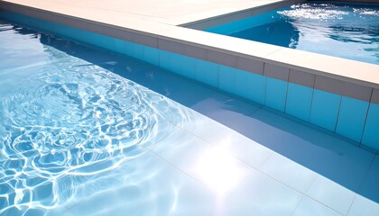 Obraz premium Tranquil Swimming Pool with Clear Blue Water and Sunlight.