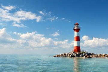 Fototapeta premium lighthouse on the coast of the sea