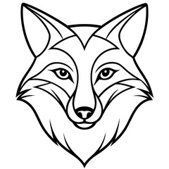 Elegant Fox Head Line Art Design Creative Vector Graphic for Digital & Print