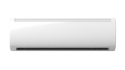 Modern white air conditioner unit providing cool comfort indoors during hot summer days