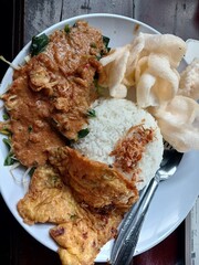 fried chicken wings with rice