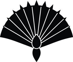 japanese fan isolated on black