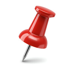 Sharp red pushpin ready to mark important notes visually