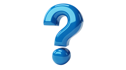 Vibrant blue question mark isolated, perfect for education, help, or problem solving concepts