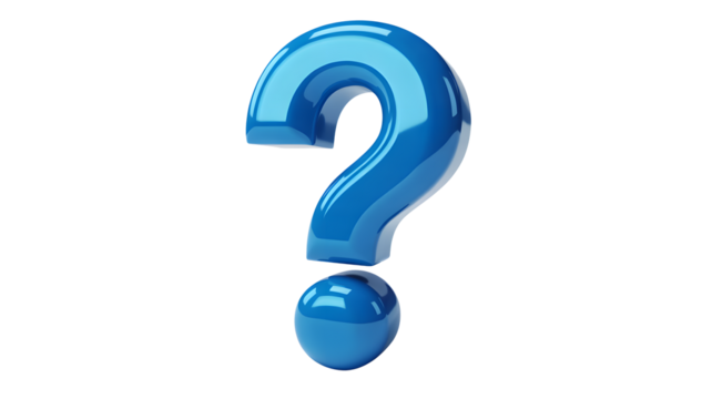 Vibrant blue question mark isolated, perfect for education, help, or problem solving concepts