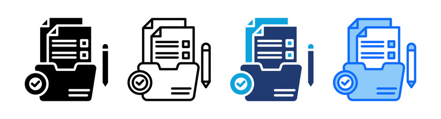 Record Keeping icon Multi Style Vector Illustration
