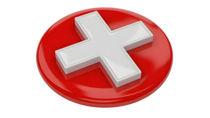 Bold red cross icon symbolizing error, failure, or rejection with clean, modern design