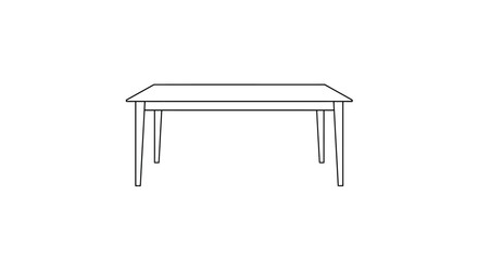 Illustration of a rectangular table with four legs, viewed from a low angle.