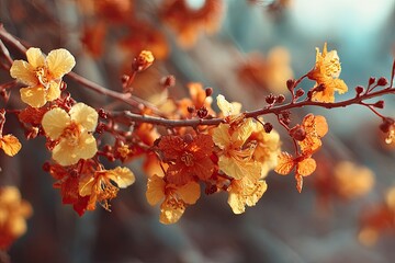 Close-up of vibrant orange and yellow blossoms