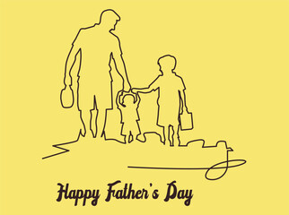 infographic_Happy Father’s Day illustration concept. Silhouette of father and child together, celebrating love, family, and parenthood. Perfect design for greeting cards, posters, banners, and 24