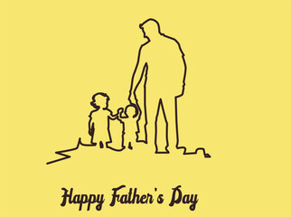 infographic_Happy Father’s Day illustration concept. Silhouette of father and child together, celebrating love, family, and parenthood. Perfect design for greeting cards, posters, banners, and 23