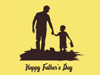 infographic_Happy Father’s Day illustration concept. Silhouette of father and child together, celebrating love, family, and parenthood. Perfect design for greeting cards, posters, banners, and 14