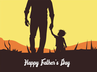 infographic_Happy Father’s Day illustration concept. Silhouette of father and child together, celebrating love, family, and parenthood. Perfect design for greeting cards, posters, banners, and 9