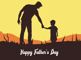 infographic_Happy Father’s Day illustration concept. Silhouette of father and child together, celebrating love, family, and parenthood. Perfect design for greeting cards, posters, banners, and8