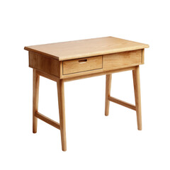 Fototapeta premium Wooden writing desk with two drawers isolated on transparent background