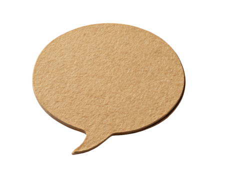 Beige speech bubble, textured, 3D