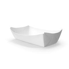 White grease resistant disposable paper food tray packaging design