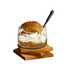 Ice cream with biscoff crunch vector