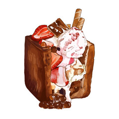 Milk bread sundae vector