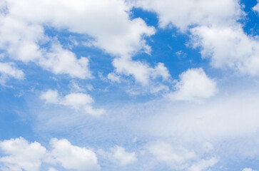 White clouds in blue sky