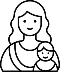 motherhood outline icon vector on transparent.