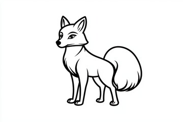 Obraz premium Cute fox SVG cut file design with rounded outline, simple vector illustration for kids coloring book on white background