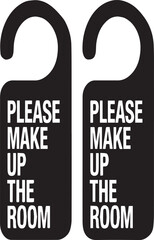 Please Make Up the Room Vector Door Hanger Sign Template 