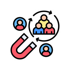 Customer Retention lineal color icon