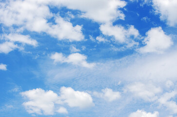 White clouds in blue sky