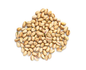 Pistachios on a white background