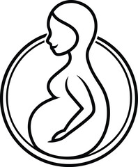 pregnancy wellness outline icon vector on transparent.