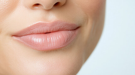 Fototapeta premium Soft lips, close up, natural beauty, smooth texture, gentle expression
