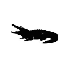 silhouette of a crocodile