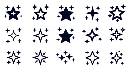 black and white icons set