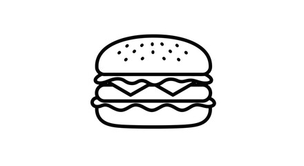hand-drawn illustration of a burger