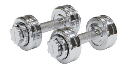 Chrome dumbbells, two weights