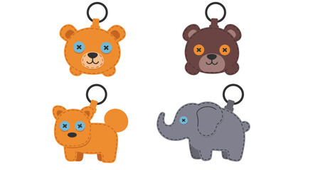 set of funny cartoon animals