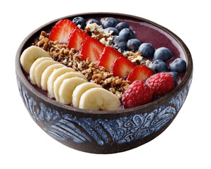 Colorful layered smoothie bowl
