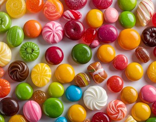 colorful candy on white background