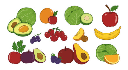 set of fruits