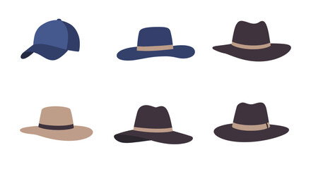 set of hats isolated