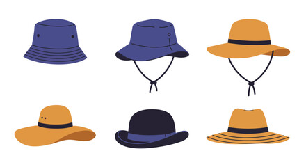 set of hats isolated