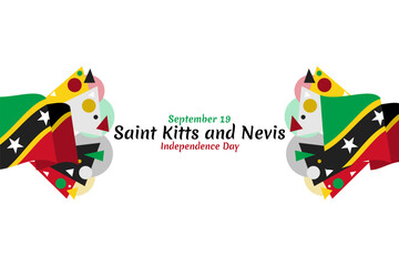 September 19, Independence Day of Saint Kitts and Nevis. vector illustration. Suitable for greeting card, poster and banner.