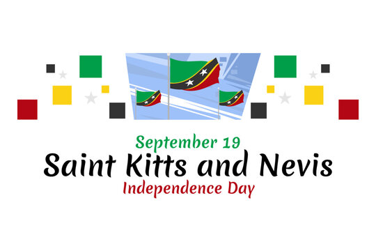 September 19, Independence Day of Saint Kitts and Nevis. vector illustration. Suitable for greeting card, poster and banner. - Powered by Adobe