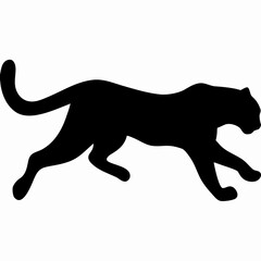Fast Cheetah Black Silhouette Vector
