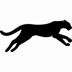 Fast Cheetah Black Silhouette Vector