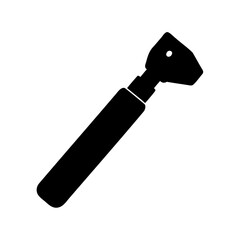 Simple black and white otoscope for ear examination and medical assessment