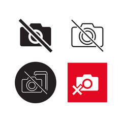 Set of Minimalist No Camera Icons