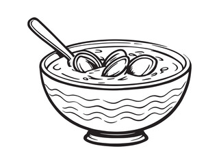 Clam Chowder Hearty Delicious Bowl Served