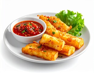 Crispy Fried Cassava with Spicy Chili Dip